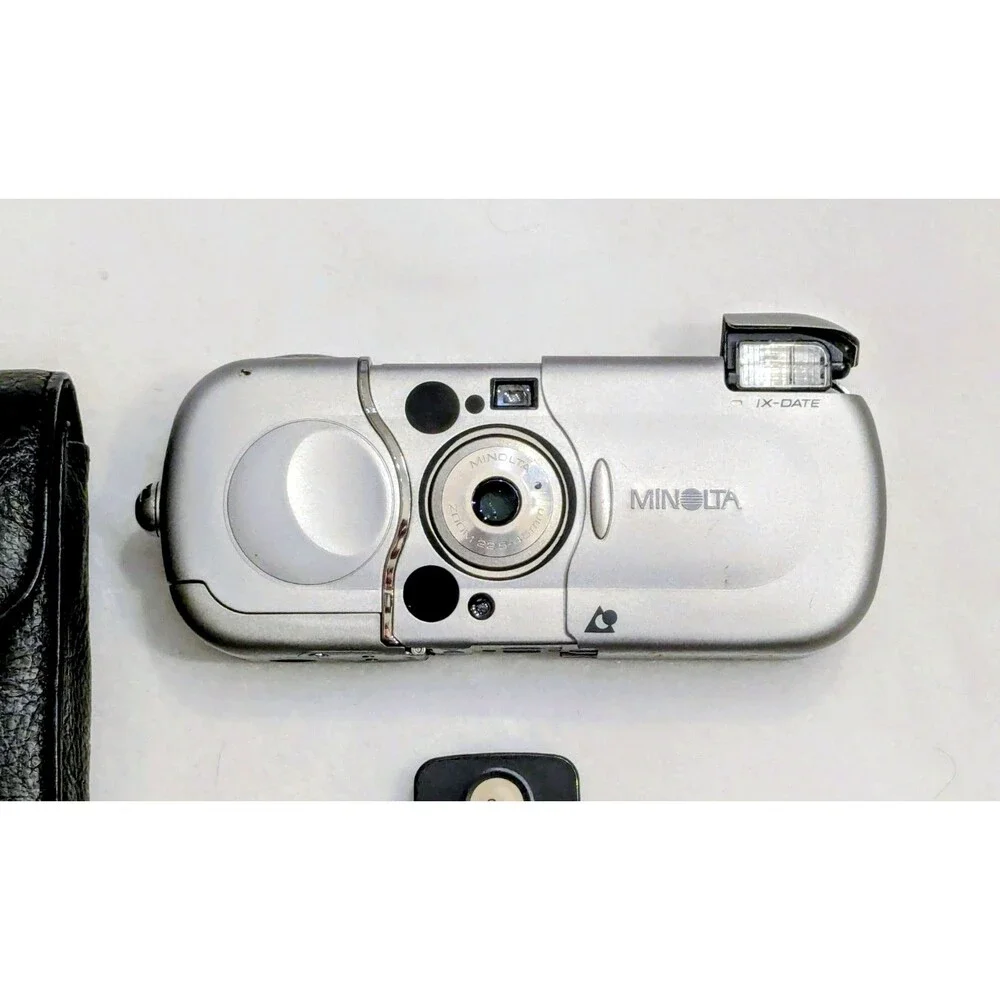 UNTESTED Minolta Vectis 2000 IX-Date zoom 22.5-45 MM APS Camera+Remote+Case GUC
